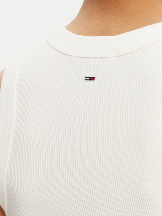 Tommy Jeans Tommy Jeans Top DW0DW21339 Écru Slim Fit
