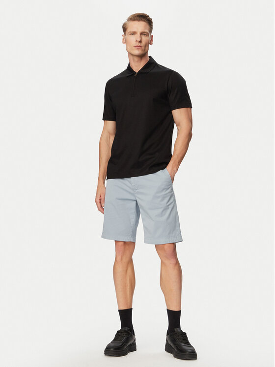 BOSS BOSS Medžiaginiai šortai 50536723 Šviesiai mėlyna Slim Fit