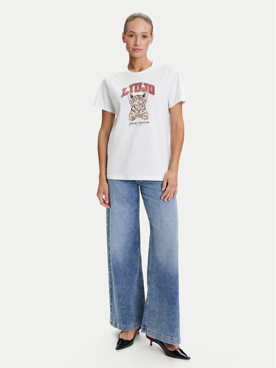 Liu Jo Liu Jo T-krekls UF5271 JS923 Balts Regular Fit