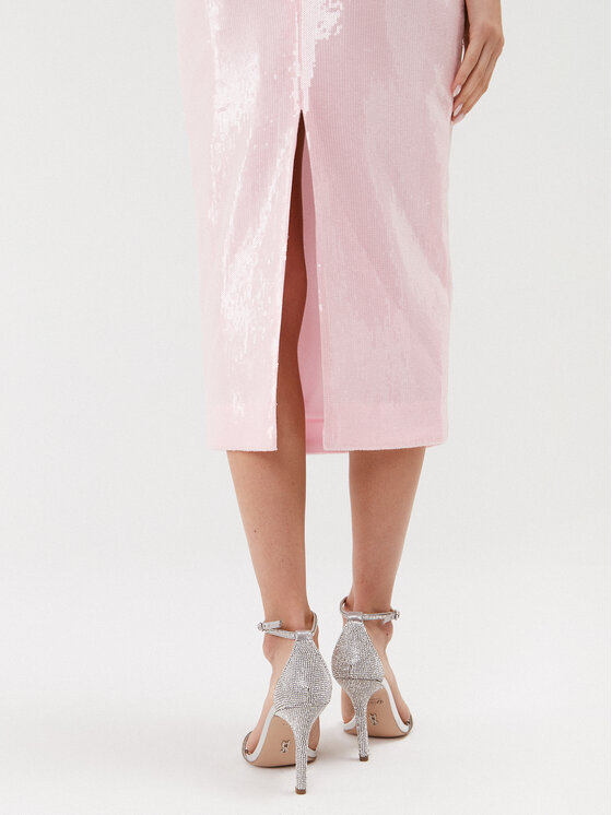 ROTATE ROTATE Pouzdrová sukně Sequin 1111781814 Růžová Slim Fit