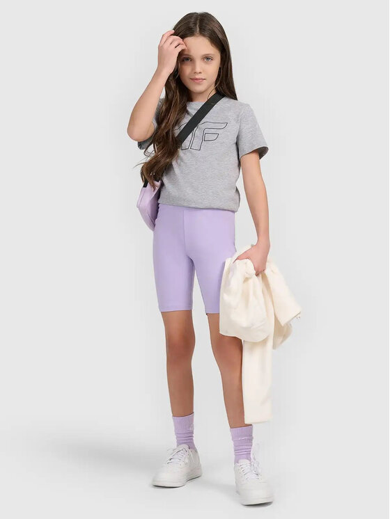 4F 4F Legginsy 4FJWSS26TSTIF028 Fioletowy