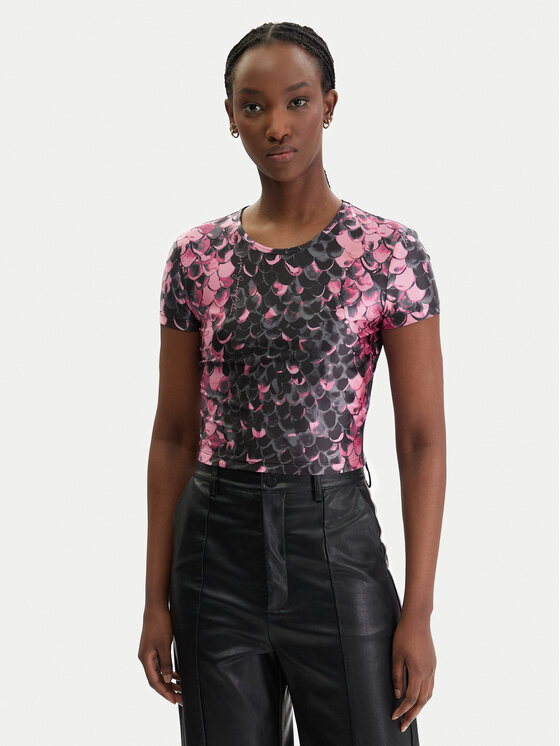 Versace Jeans Couture Versace Jeans Couture Marškinėliai 80HAH602 JS552 Rožinė Slim Fit