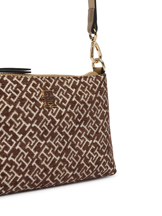 Tommy Hilfiger Tommy Hilfiger Geantă Th Jacquard Mini Shoulder Bag AW0AW19006 Maro