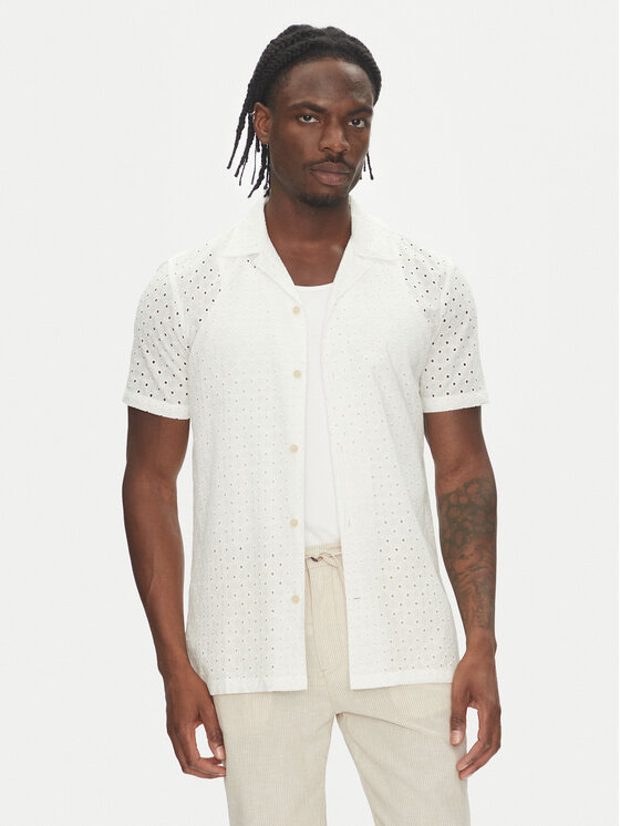 Lindbergh Lindbergh Košile 30-203569 Bílá Relaxed Fit
