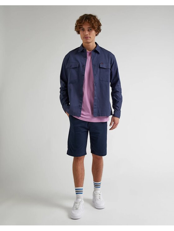 Lee Lee Szorty materiałowe CHINO SHORT 112332254 Granatowy Regular Fit