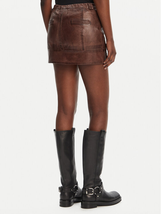 PINKO PINKO Шкіряна спідниця Geordie 104957 A2I1 Коричневий Slim Fit