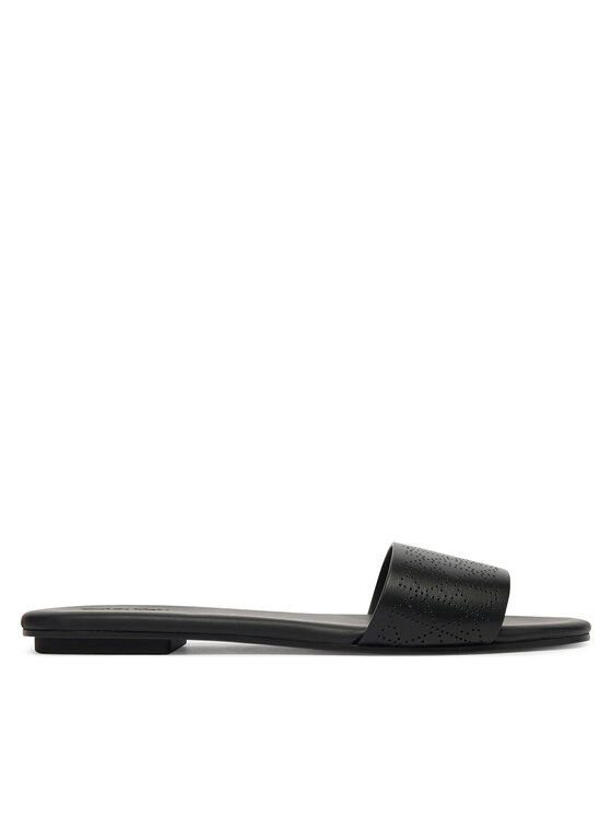 Calvin Klein Calvin Klein Nazouváky Org Flat Sndl One Bar Lth Aop HW0HW02857 Černá