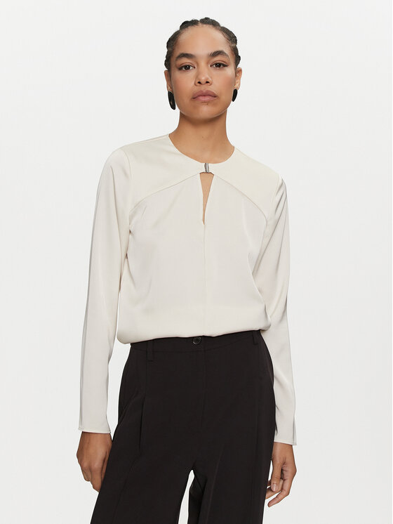 Calvin Klein Calvin Klein Halenka K20K207650 Écru Regular Fit