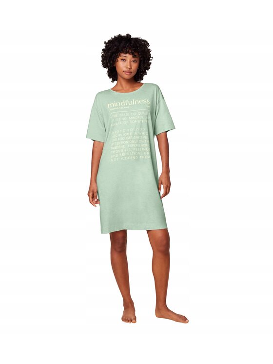 Triumph Triumph Koszula nocna Nightdresses NDK SSL 10 CO/MD Zielony Regular Fit