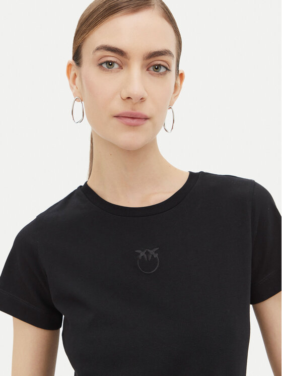 PINKO PINKO T-Shirt Bussolotto 100355 Czarny Regular Fit