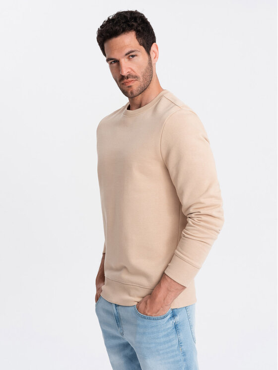 Ombre Ombre Bluza OM-SSBN-0159 Beżowy Regular Fit