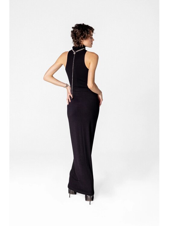 LE POSSÉ LE POSSÉ Vestito di maglia MDIVK Nero Slim Fit
