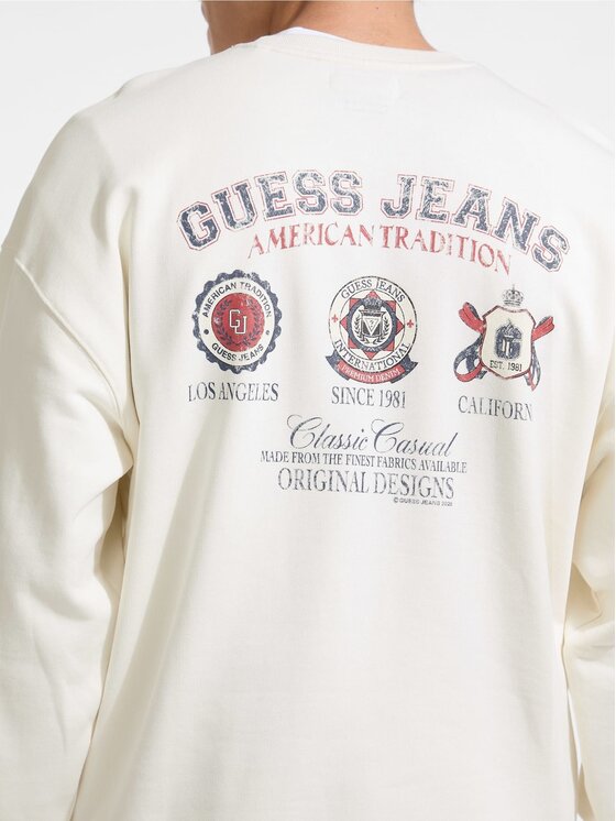 Guess Jeans Guess Jeans Mikina 176811 Bílá Classic Fit