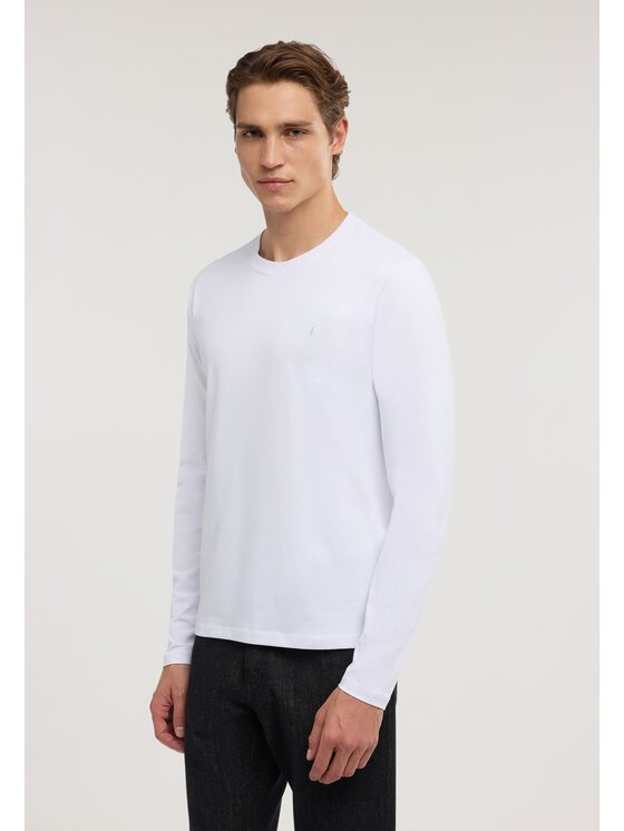 Trussardi Trussardi Longsleeve G0238100040N001 Biały Regular Fit