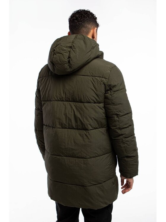 Calvin Klein Calvin Klein Пухено яке Crinkle Nylon Longlength Puffer Зелен Regular Fit