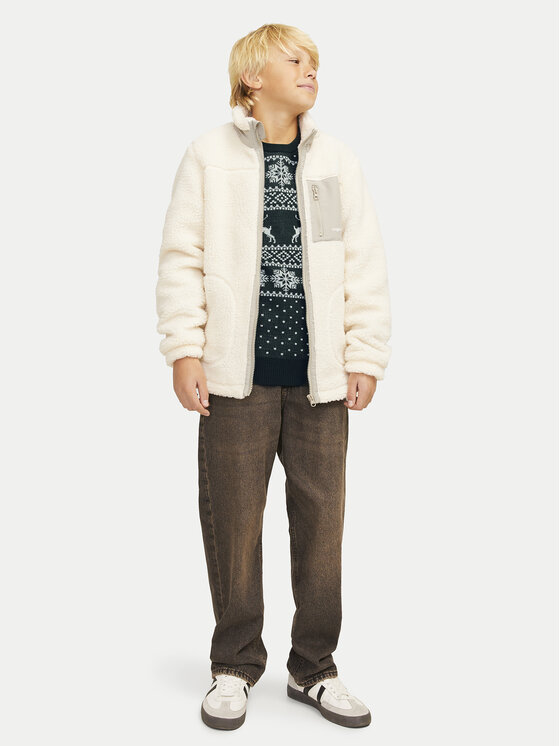 Jack & Jones Junior Jack & Jones Junior Svetr Xmas Gabriel 12267436 Zelená Regular Fit