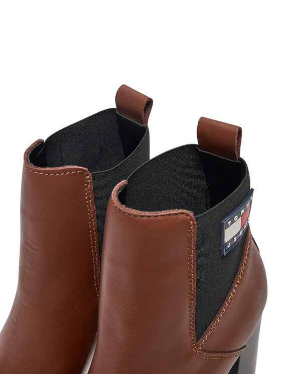 Tommy Jeans Tommy Jeans Škornji Tjw New Ess High Heel Boot EN0EN02439 Rjava