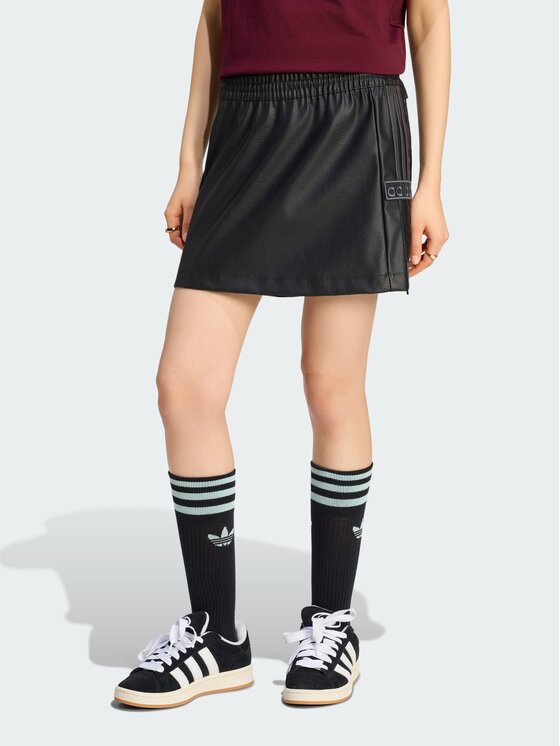 adidas adidas Spódnica z imitacji skóry PLEATHER ADIBREAK Czarny