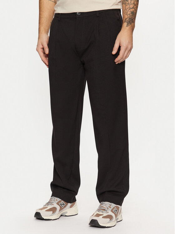 Jack&Jones Bavlnené nohavice Karl 12267059 Čierna Loose Fit