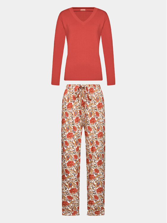 Selmark Selmark Pijama Flores P6973 Portocaliu Regular Fit
