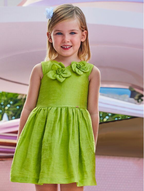 Mayoral Mayoral Rochie elegantă 3916 Verde Regular Fit
