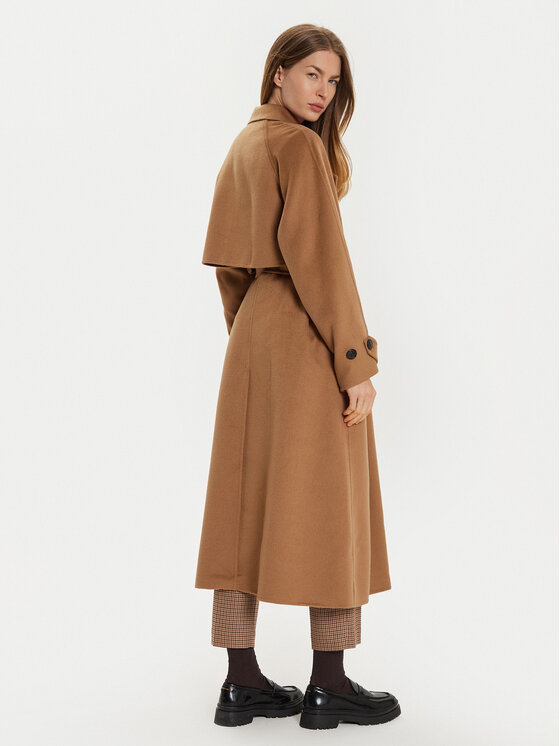 Tommy Hilfiger Tommy Hilfiger Płaszcz wełniany WW0WW45919 Brązowy Oversize
