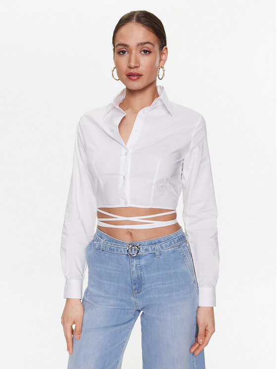 Pinko Cămașă Caloroso 100697 Y6VW Alb Regular Fit 100697 imagine noua