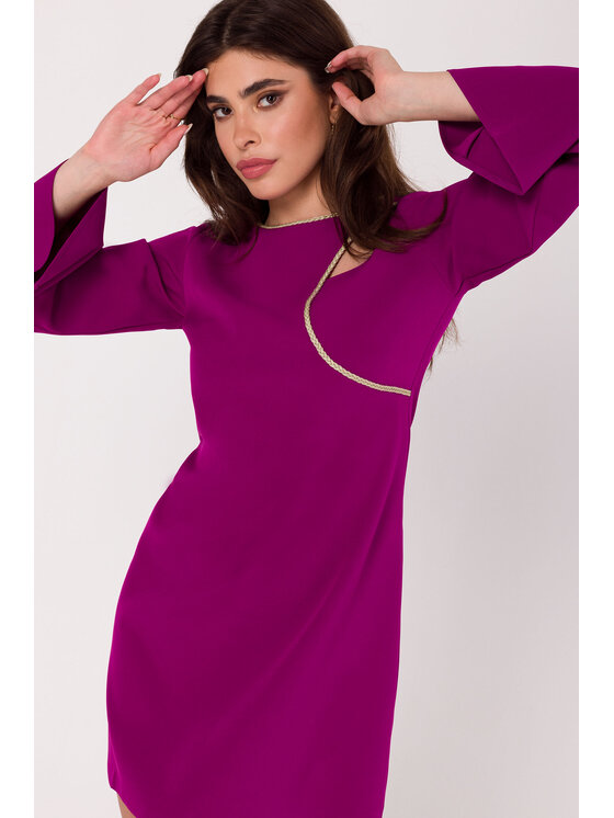 Makover Makover Každodenné šaty K181 Ružová Modern Fit