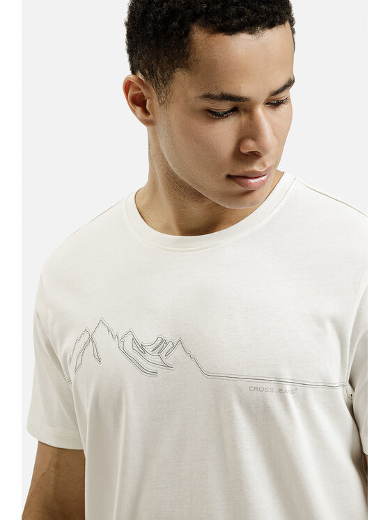 Cross Jeans Cross Jeans T-Shirt 16127-252 Biały Regular Fit
