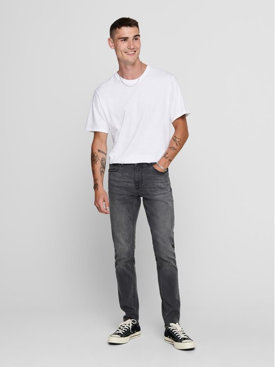 Only & Sons Only & Sons Traperice Warp 22012051 Siva Skinny Fit