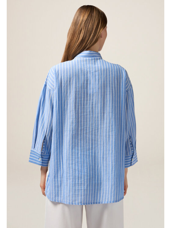 Oltre Oltre Camicia 5180J000728N0R4 Turchese Baggy Fit