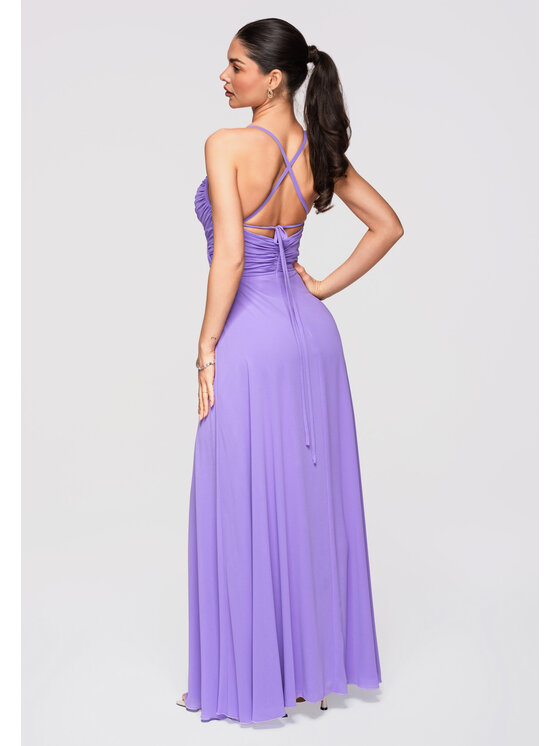 Ombre Ombre Sukienka wieczorowa LA-OM-DLR310 Fioletowy Regular Fit