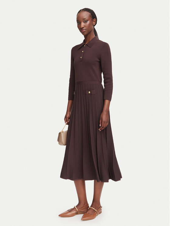 MICHAEL Michael Kors MICHAEL Michael Kors Úpletové šaty MT683J3BFD Tmavo hnedá Slim Fit