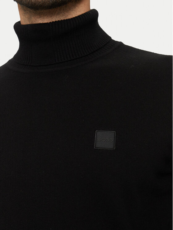 BOSS Boss Bluză cu gât Akiro S 50527573 Negru Regular Fit