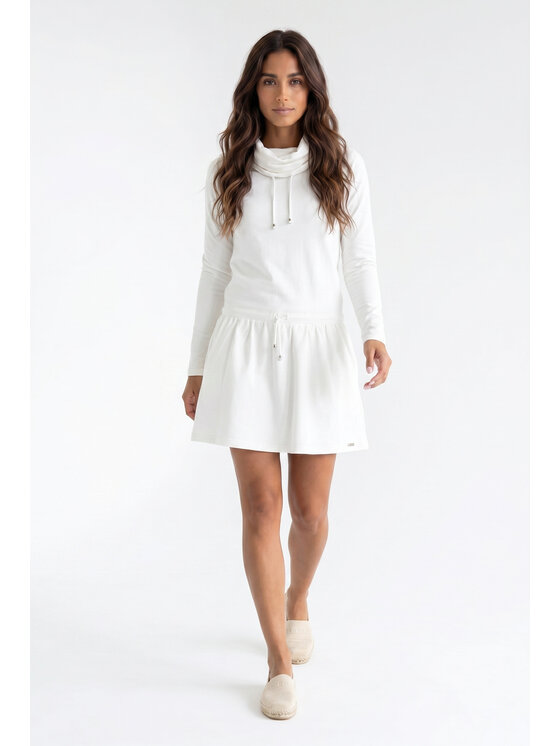 FIGL FIGL Sukienka codzienna M1378 Kremowy Straight Fit