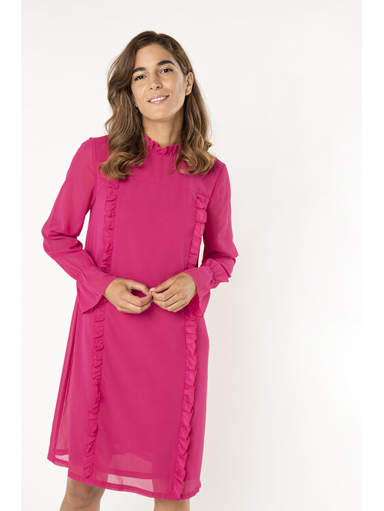 QUIOSQUE QUIOSQUE Sukienka codzienna TAPED DRESS Różowy Regular Fit