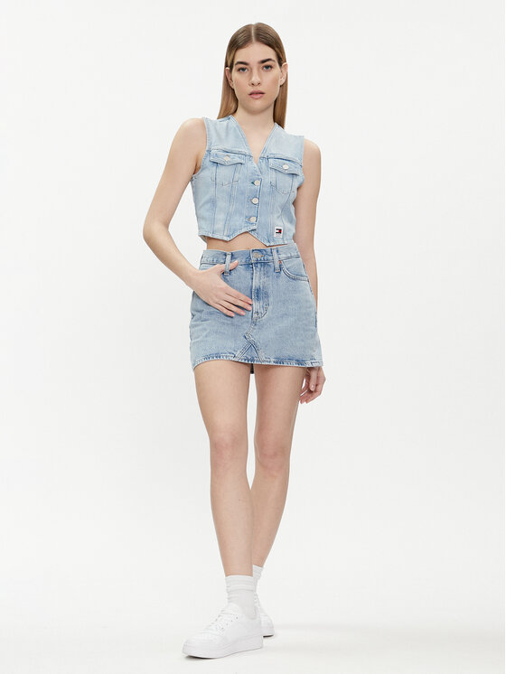 Tommy Jeans Tommy Jeans Jeans suknja Izzie DW0DW17674 Plava Regular Fit