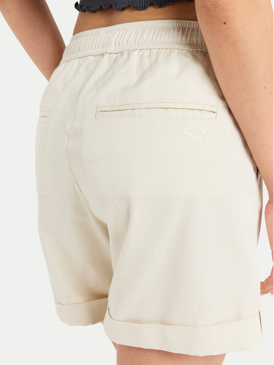 Roxy Roxy Pantalon scurți din material Sweetest Day ERJNS03588 Écru Regular Fit