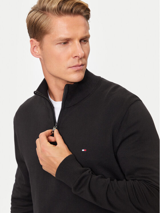 Tommy Hilfiger Tommy Hilfiger Džemper Essential MW0MW37331 Crna Regular Fit