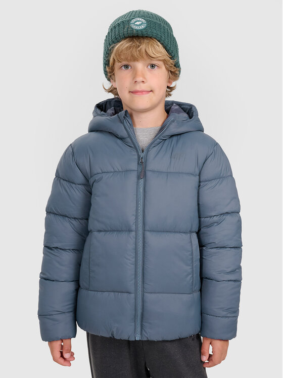 4F 4F Kurtka puchowa OUTERWEAR Szary ciemny Regular Fit