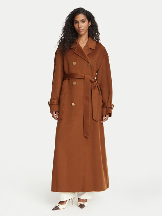 Elisabetta Franchi Elisabetta Franchi Vlněný kabát CP-02D-66E2-V790 Hnědá Regular Fit