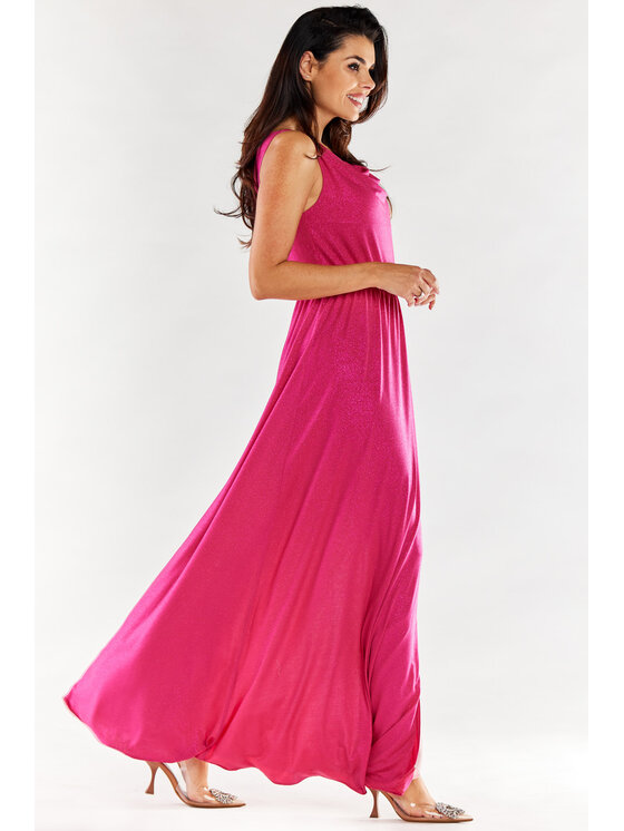 Awama Awama Večerní šaty A553 Fialová Basic Fit