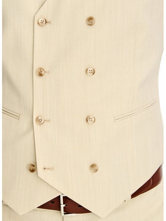 Pako Lorente Pako Lorente Kamizelka garniturowa P26SP-8G-022 Beżowy Slim Fit