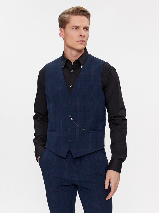 HUGO HUGO Uzvalks Arti/Hesten241V1X 50509450 Tumši zils Extra Slim Fit