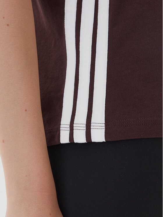 adidas adidas Marškinėliai Essentials 3-Stripes JX7621 Ruda Regular Fit