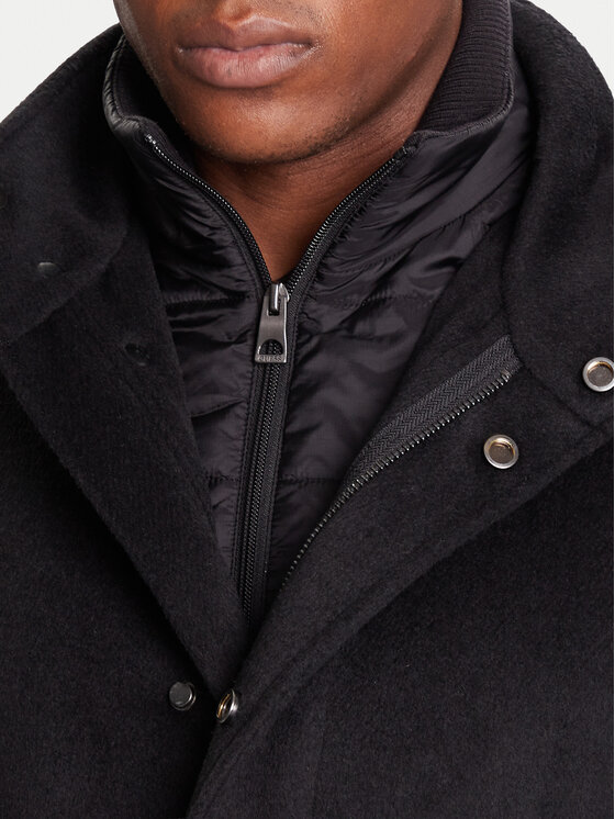 Guess Guess Демісезонний плащ M4BL30 WGJ82 Чорний Regular Fit