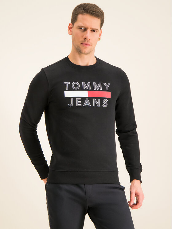 Tommy Jeans Tommy Jeans Mikina Tjm Essential Graphic Crew DM0DM07413 Černá Regular Fit