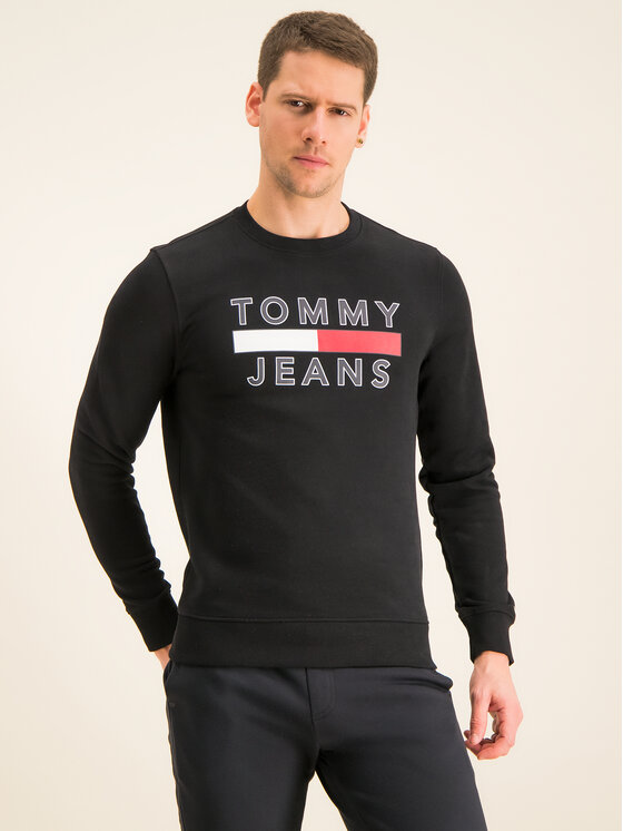 Tommy Jeans Tommy Jeans Sweatshirt Tjm Essential Graphic Crew DM0DM07413 Schwarz Regular Fit