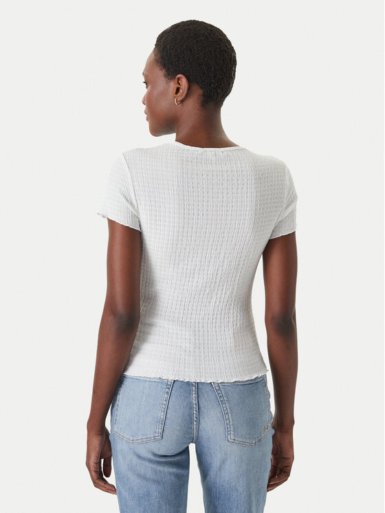 Tommy Jeans Tommy Jeans T-shirt Smock Seersucker DW0DW22219 Bianco Slim Fit