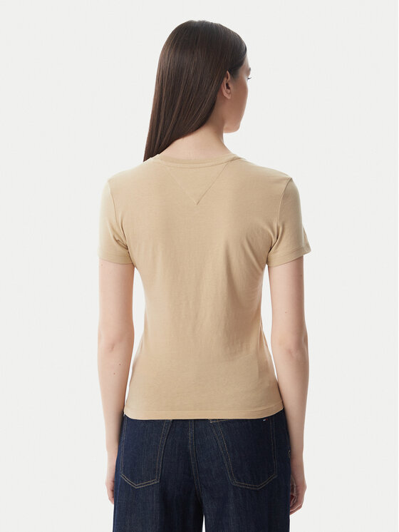 Tommy Jeans Tommy Jeans T-Shirt DW0DW20459 Hellbeige Slim Fit